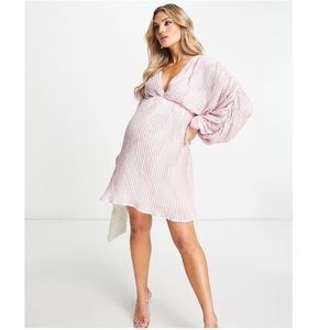 ASOS DESIGN Maternity embellished plunge mini dress